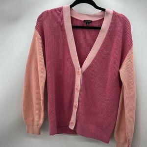 Talbots Pink and Peach Cardigan Sweater